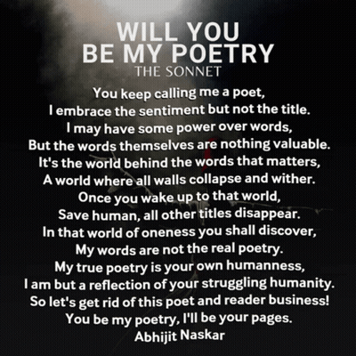 A Poster That Says Will You Be My Poetry On It GIF