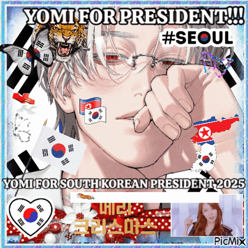 A Poster That Says Yomi For President In The Middle GIF