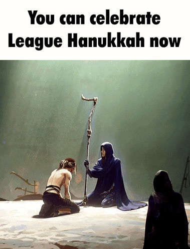 A Poster That Says ' You Can Celebrate League Hanukkah Now ' GIF