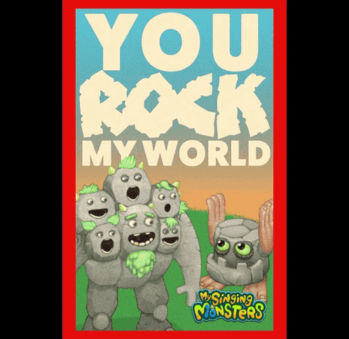 A Poster That Says " You Rock My World " GIF