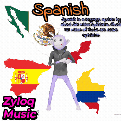 A Poster That Says Zyloq Music With A Monkey GIF