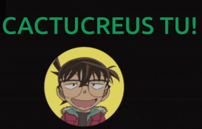 A Poster With A Cartoon Character And The Words Cactusreus Tu GIF