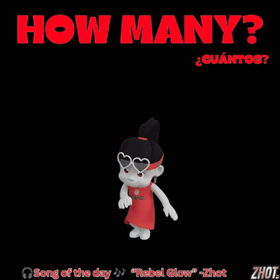 A Poster With A Cartoon Character And The Words " How Many " GIF