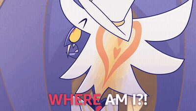 A Poster With A Cartoon Character And The Words Where Am I ? GIF