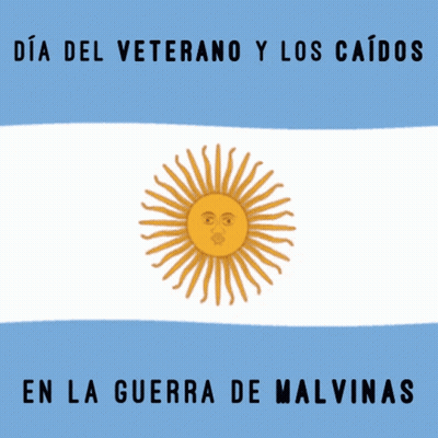 A Poster With A Flag And The Words Dia Del Veterano Y Los Caidos GIF