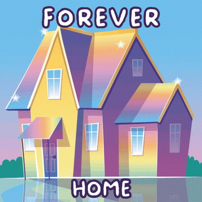 A Poster With A House And The Words Forever Home GIF