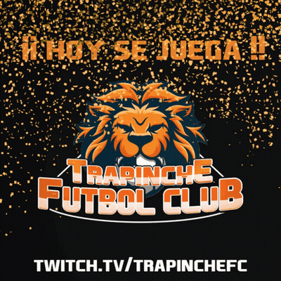 A Poster With A Lion And The Words Trapinche Futbol Club On It GIF