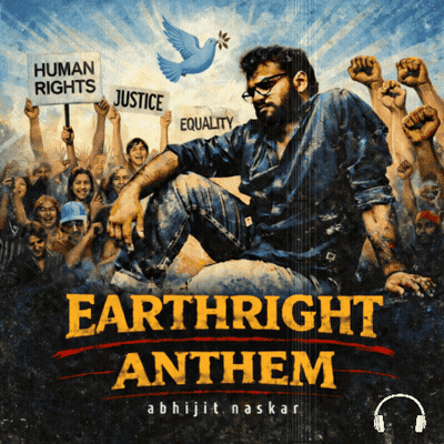 A Poster With A Man Holding A Sign That Says Human Rights On It GIF
