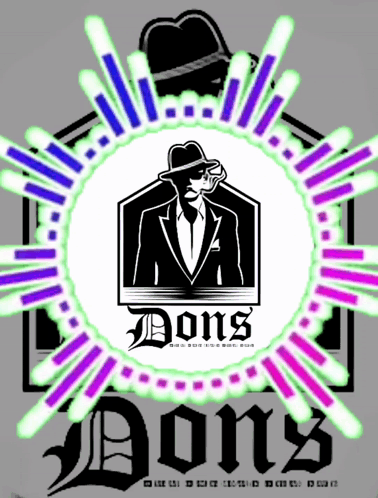 A Poster With A Man In A Suit Smoking A Cigarette And The Word Dons GIF