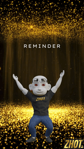A Poster With A Monkey And The Words Reminder On It GIF