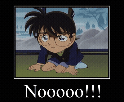 A Poster With A Picture Of A Boy And The Words Nooooo !! GIF