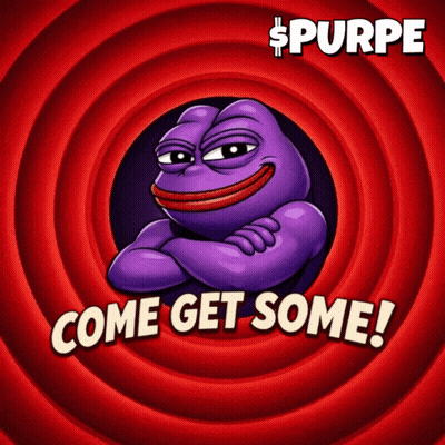 A Poster With A Purple Frog And The Words Come Get Some On It GIF