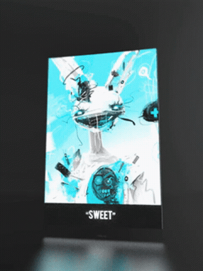 A Poster With A Rabbit On It That Says Sweet On It GIF