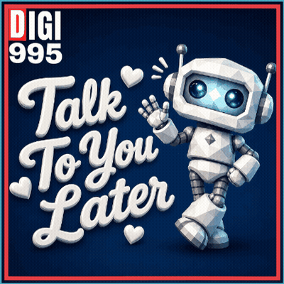 A Poster With A Robot Says Talk To You Later GIF