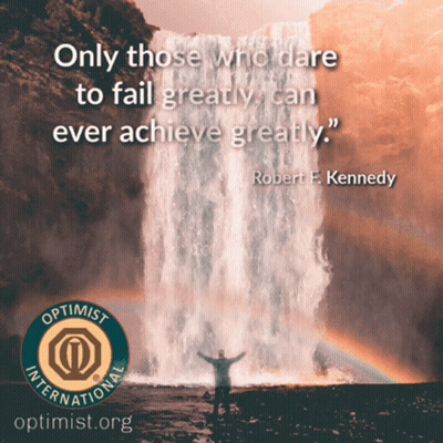 A Poster With A Waterfall And A Quote From Robert F. Kennedy GIF