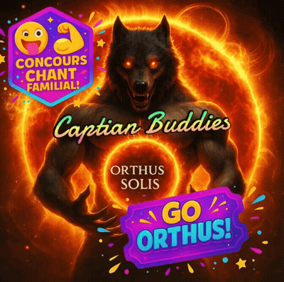 A Poster With A Wolf And The Words Caption Buddies GIF
