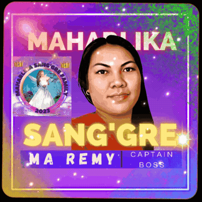 A Poster With A Woman 'S Face And The Words Sang Gre Ma Remy Captain Boss GIF