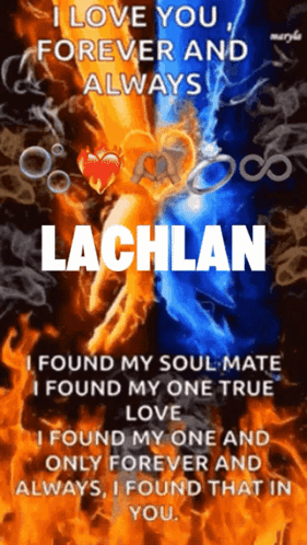 A Poster With The Name Lachlan On It GIF