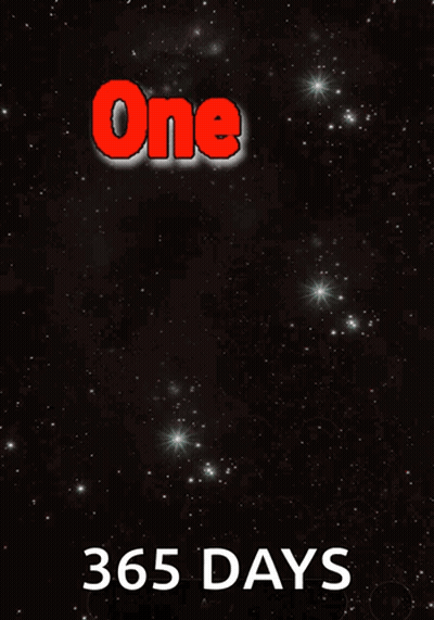 A Poster With The Words One Day At A Time 365 Days GIF