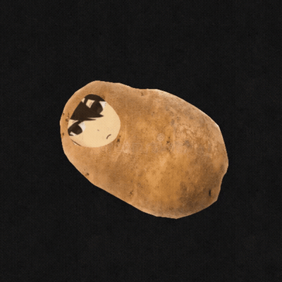 A Potato With A Hole In It That Looks Like A Hole In A Rock GIF