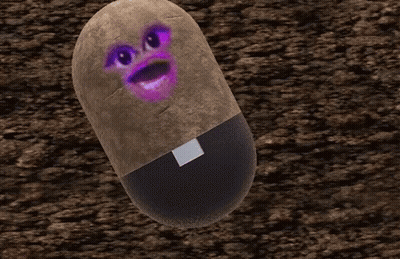A Potato With A Purple Face And A White Belt GIF