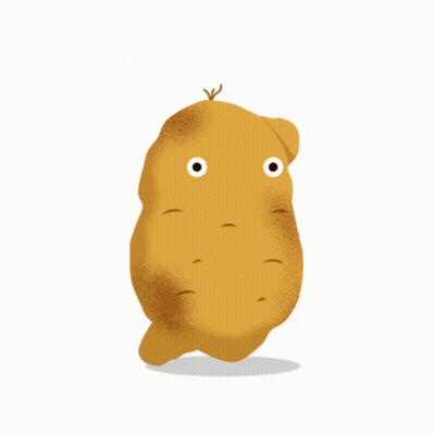 A Potato With The Letter V On It GIF