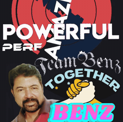 A Powerful Perf Team Benz Together Poster With A Man GIF