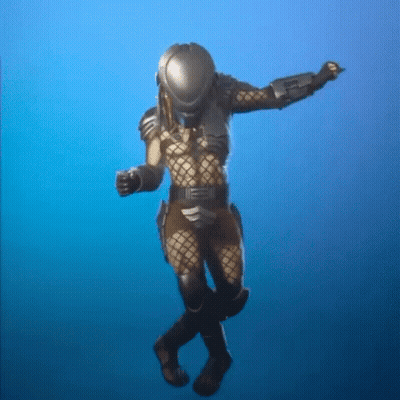 A Predator Is Dancing In A Video Game With A Gun . GIF