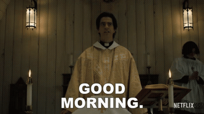 A Priest Says " Good Morning " In A Church GIF