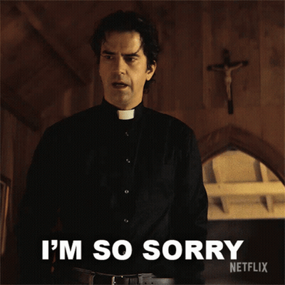 A Priest Says I 'M So Sorry In A Netflix Ad GIF