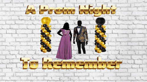 A Prom Night To Remember Poster With Balloons And People GIF
