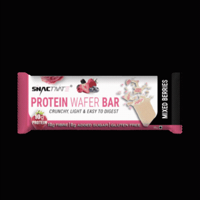 A Protein Wafer Bar With Mixed Berries Flavor GIF