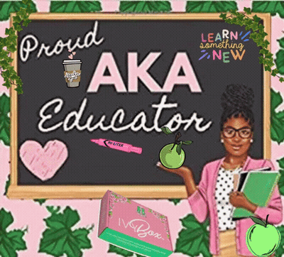 A Proud Aka Educator Holds An Apple In Front Of A Blackboard GIF