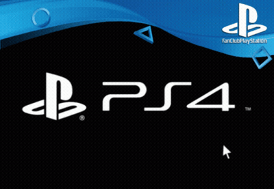 A Ps5 Logo On A Black Background With Blue Triangles GIF