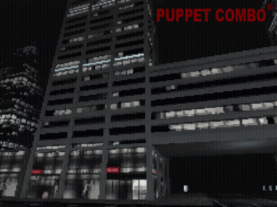 A Puppet Combo Advertisement Shows A Building At Night GIF