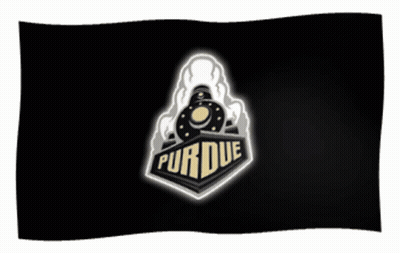 A Purdue Logo On A Black Background GIF