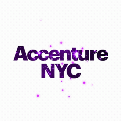 A Purple Accenture Nyc Logo With Purple Dots GIF