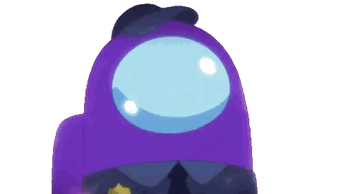 A Purple Among Us Character Giving A Thumbs Up Sign Sticker