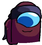 A Purple Among Us Character With A Blue Headband And A Blue Eye . Sticker