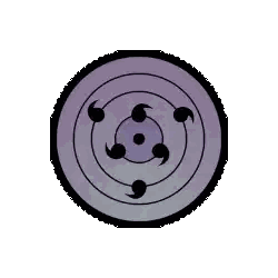 A Purple And Black Circle With A Black Border And A Few Dots In It . Sticker