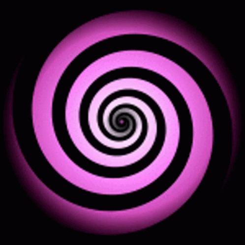A Purple And Black Optical Illusion Of A Spiral On A Black Background . GIF