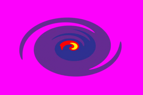 A Purple And Blue Background With A Red And Yellow Circle GIF