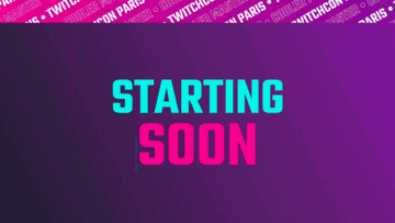 A Purple And Blue Background With The Words Starting Soon On It GIF