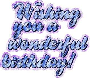 A Purple And Blue Birthday Greeting With The Words Wishing You A Wonderful Birthday Sticker