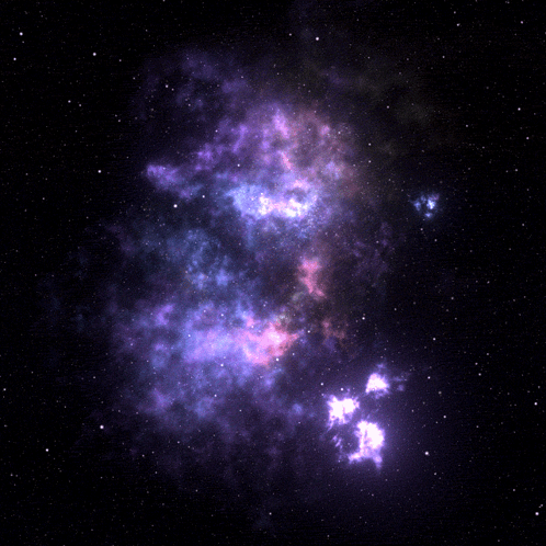 A Purple And Blue Galaxy With A Lot Of Stars In The Background GIF