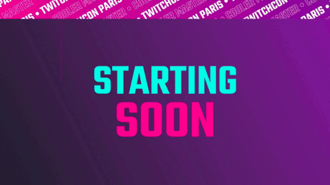 A Purple And Blue Poster That Says Starting Soon On It GIF
