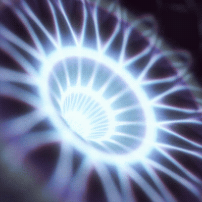 A Purple And Blue Swirl With A Light Coming Out Of The Center GIF