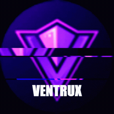 A Purple And Blue Triangle With The Word Ventrux On It GIF