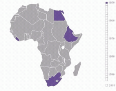 A Purple And Grey Map Of Africa With A Bar Graph Showing The Number Of People In Each Country GIF
