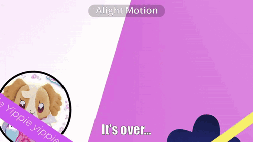 A Purple And White Background With A Picture Of A Stuffed Animal And The Words " It 'S Over " On It GIF